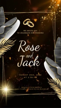 Elegant Gold Wedding Invitation Instagram Reel template