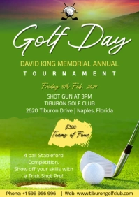 Elegant Golf Day Tournament Event Flyer A5 template
