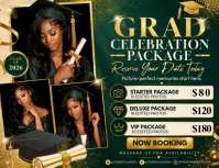 Elegant Grad Celebration Photo Packages Flyer (US-Letter) template