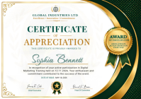 Hvid Certificate of Appreciation A1 Template