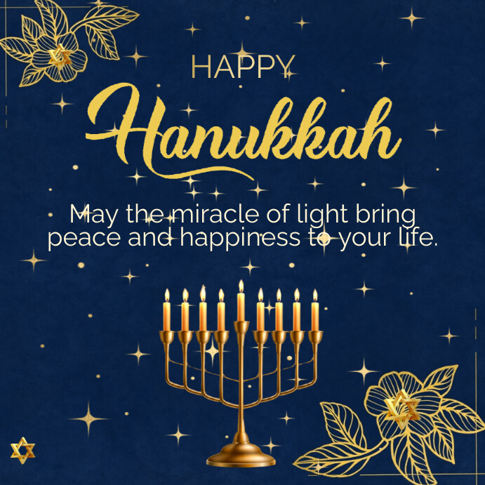 Elegant Hanukkah greetings template PosterMyWall