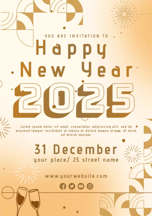 Elegant Happy New Year Flyer Template | PosterMyWall