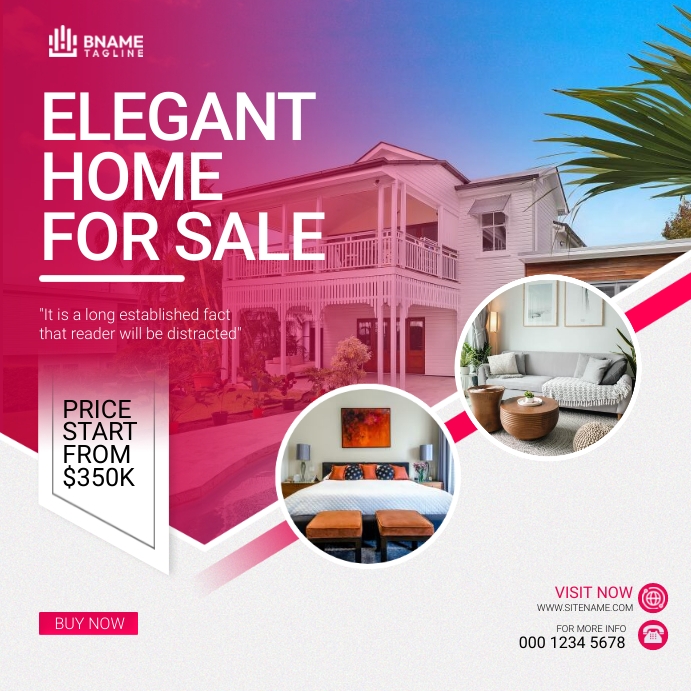 Elegant Home For Sale Ads Template | PosterMyWall