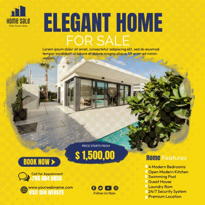 Elegant Home Real Estate Template | PosterMyWall