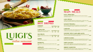 Elegant Italian Food  Menu Template Digitalt display (16:9)