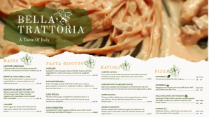 Elegant Italian Food  Menu Template Ekran reklamowy (16:9)