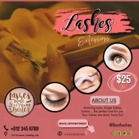elegant lashes extension video ad Quadrato (1:1) template