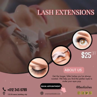 Elegant lashes extension video ad Square (1:1) template