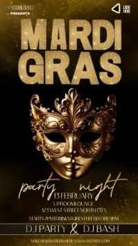 ELEGANT mardi gras DAY carnival TEMPLATE Instagram Story