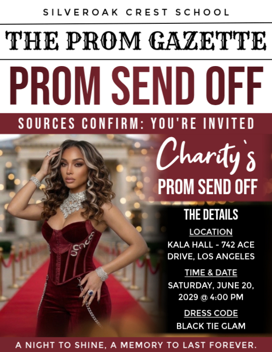 Copy of Elegant Maroon Professional Prom Send Off Flyer | PosterMyWall
