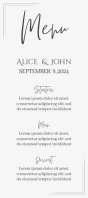 Elegant Minimal Wedding Menu Template Rack Card