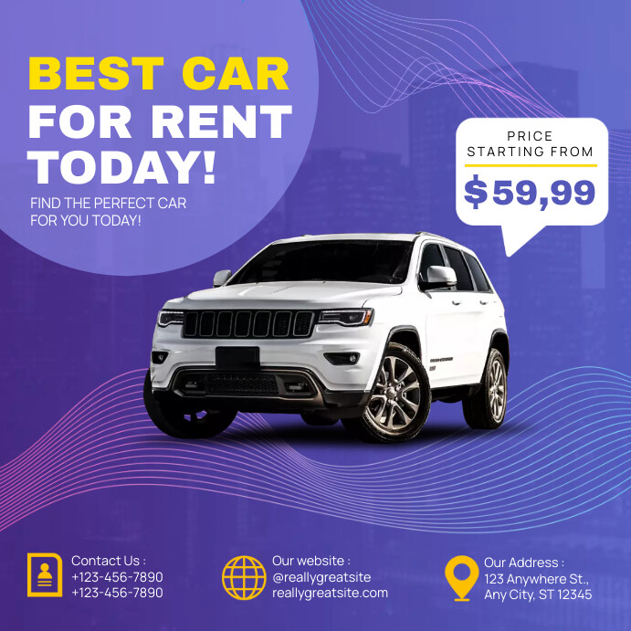 Car Rent Designs Plantilla de Elegant Modern Car Rental | PosterMyWall