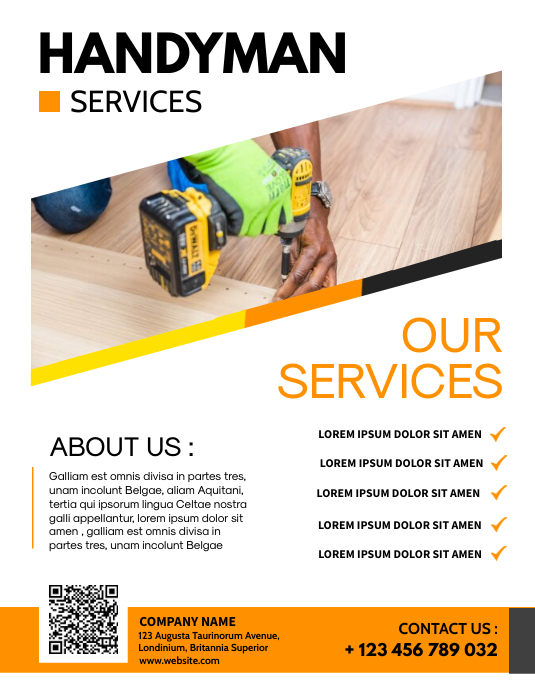 elegant modern handyman services flyer advert Template PosterMyWall elegant modern handyman services flyer advert Template PosterMyWall