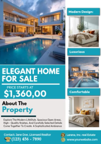 Elegant Modern Home For Sale A4 template