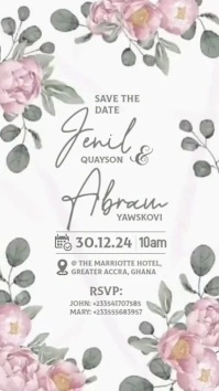 Elegant Modern Wedding Invitation Digital Display (9:16) template