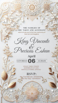 Elegant Modern Wedding Invitation Digital Display (9:16) template