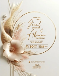 Elegant Modern Wedding Invitation Flyer (US Letter) template