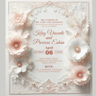 Elegant Modern Wedding Invitation Instagram Post template