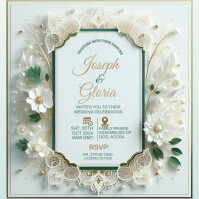Elegant Modern Wedding Invitation Instagram Post template