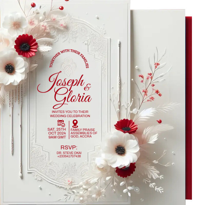 Elegant Modern Wedding Invitation Instagram Plasing template