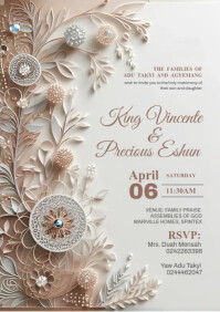 Elegant Modern Wedding Invitation A4 template