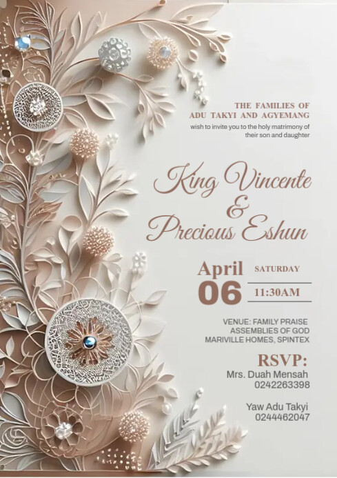 Elegant Modern Wedding Invitation Template | PosterMyWall