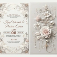 Elegant Modern Wedding Invitation Instagram Plasing template