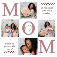 Elegant Mother’s Day Photo Collage Template | Pink Family Grid Instagram Post | Mom Appreciation Soc