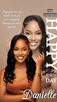 Marron Birthday Greeting Digitalt display Template
