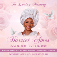 Elegant Obituary Invite Death Announcement Instagram Post template