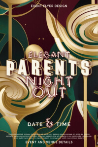 Elegant Parents Night Out NYC Maximalist Abstract Poster Template Design Cartaz