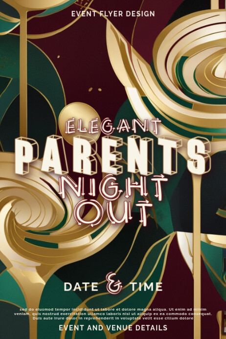 Elegant Parents Night Out NYC Maximalist Abstract Poster Template Design Plakkaat