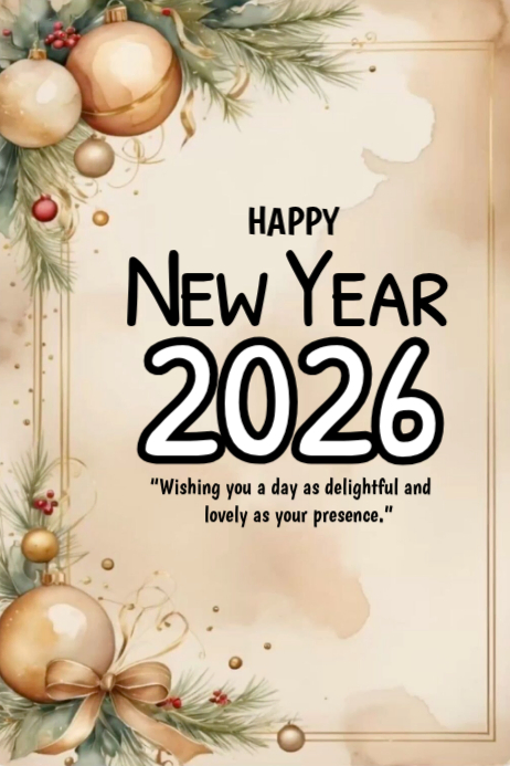 Elegant Pastel Happy New Year 2026 Poster – Minimal Style Template ...