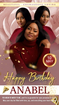 Elegant personalized birthday wishes card design template