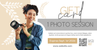 Elegant Photographer Gift Card - Minimalist Photography Session Voucher - Professional Photo Shoot Facebook Shared Image template