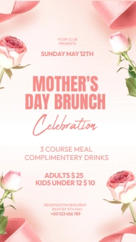 elegant pink mother's day brunch invite Instagram Story template