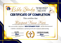Hvid Bible Study Certificate A5 Template