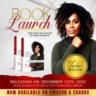 Elegant Red & Gold Book Launch Template Instagram 帖子