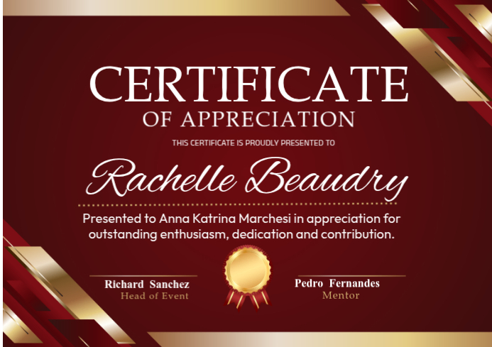 Copy of Elegant Red and Gold Certificate of Appreciation Template ...