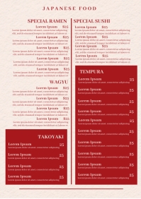 Red Food Menu Template | PosterMyWall