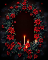 Negro Christmas Wreath Instagram Portrait Template