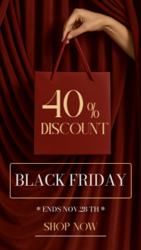 Elegant Red Velvet Luxury Black Friday Sale Template | Elegant Design Instagram Story