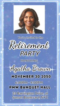 Blue Retirement Party Digitale Vertoning Template