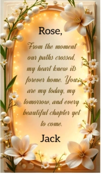Elegant Romantic Love Card – Perfect for Anniversaries, Weddings & Valentine’s Day” Ecrã digital (9:16) template