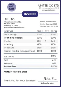 Modern Minimalist Invoice Template for Freelancers & Agencies A4