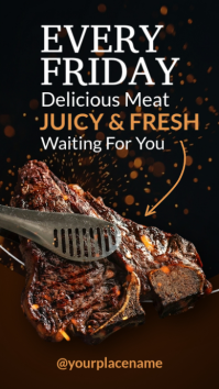 Elegant Steakhouse Friday Night Promo - Modern Steakhouse Instagram Story Template
