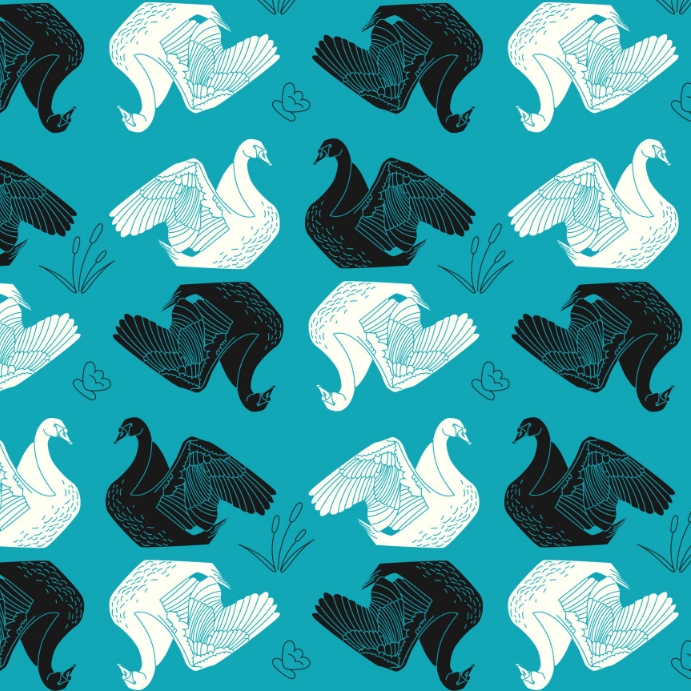 Design Pattern Cawan Elegant swan pattern Template | PosterMyWall