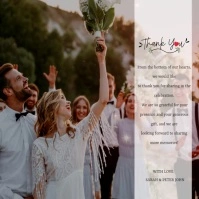 elegant thank you wedding card with sparkel Instagram Post template