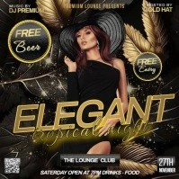 Elegant tropical club party event design template Square (1:1)