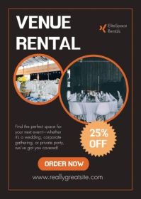 Elegant Venue Rental Flyer Template - Editable for Events & Weddings A6